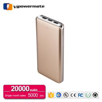 High capacity polymer li-ion battery charger protable mobile power bank 20000mah for iphone